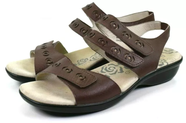 Propet Keeley Womens Brown Leather Comfort Sandals Ankle Strap Size 10 M 2