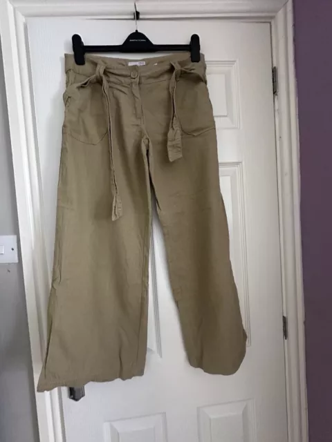 Pantaloni di lino beige Next 12 Petite