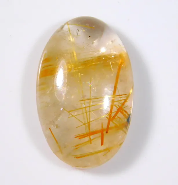 19 CT Natürlich Durchscheinend Goldener Rutil Quarz Ovale Cabochon Edelstein CG