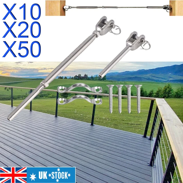 DIY BALUSTRADE KIT Jaw/Swage Fork Turnbuckle for Stainless Steel Wire