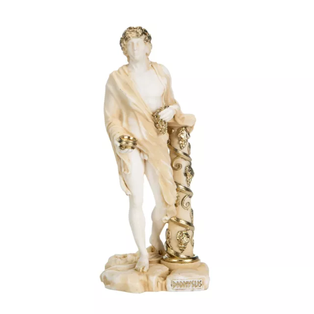 Dionysus Statue Bacchus Greek God of Wine Grape-Harvest Alabaster Gold 9.4 Inche Dionysus Statue Bacchus Greek God of Wine Grape-Harvest Alabaster Gold 9.4 Inche