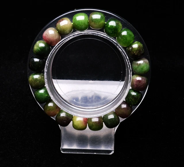 9.5*9.5*8mm Top Quality Natural Watermelon Tourmaline Crystal Women Bracelet AAA