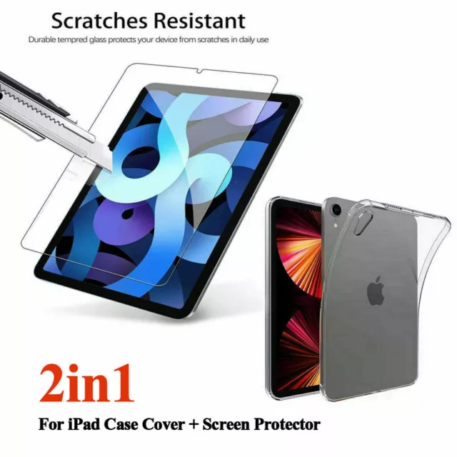 For iPad Mini 6th 2021 8.3" Clear TPU Silicone Case Cover + Screen Protector