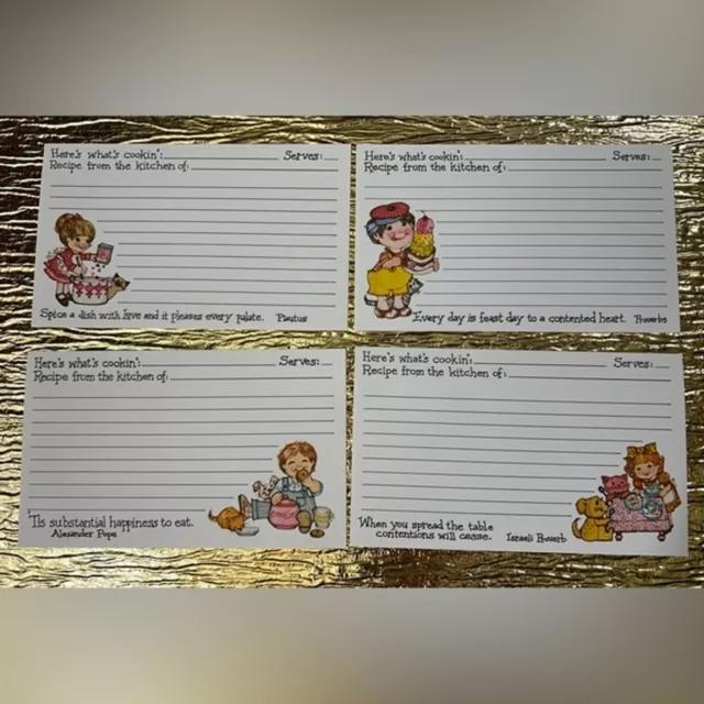 Recipe Cards Collectible Vintage Here’s what’s cooking 4 Designs Qty: 16