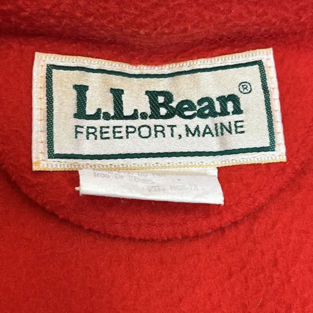 LL BEAN FLEECE Jacket Vintage Full Zip Red Mens Size Large Made In USA ...