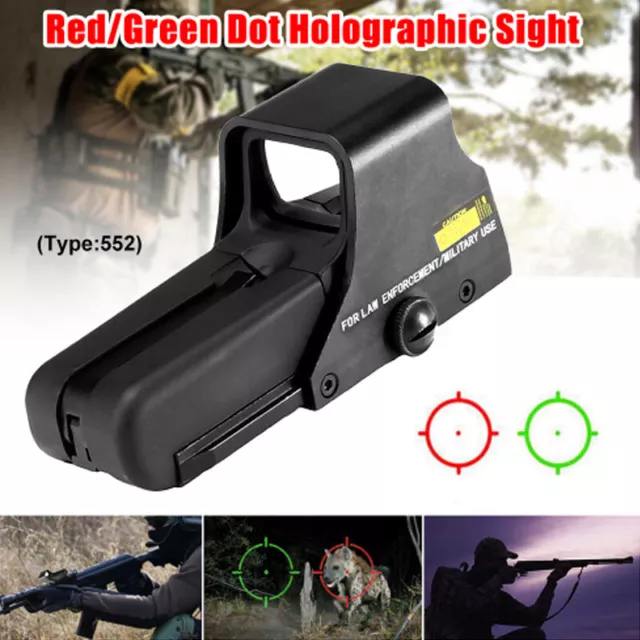 Tactical Holographic Reflex Red Green Dot Sight Hunting Rifle Scope 552 UK STOCK