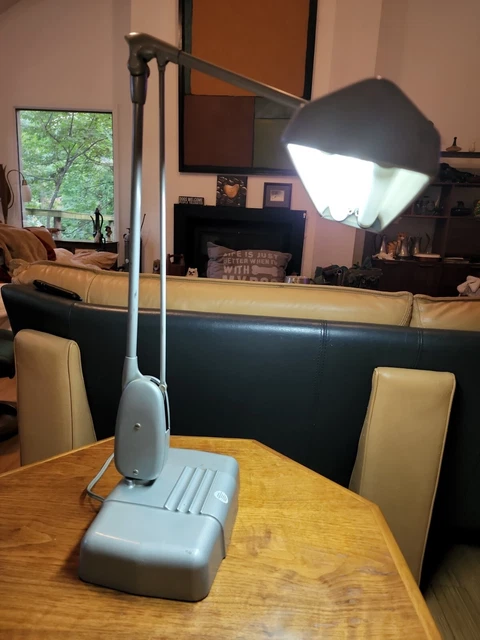 Vintage Dazor P 2324 Floating Fixture Millitary Industrial Drafting Desk Lamp