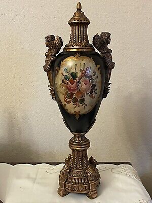 Vintage 19th Century French Louis XVI Style Ormolu - Hand Painted - 23" Tall