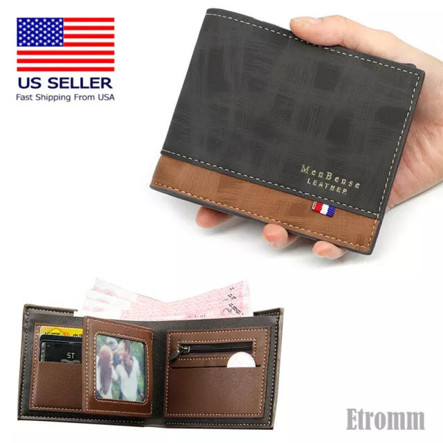 Mens RFID Blocking Leather Wallet Credit Card ID Holder Zipper Pocket Purse US