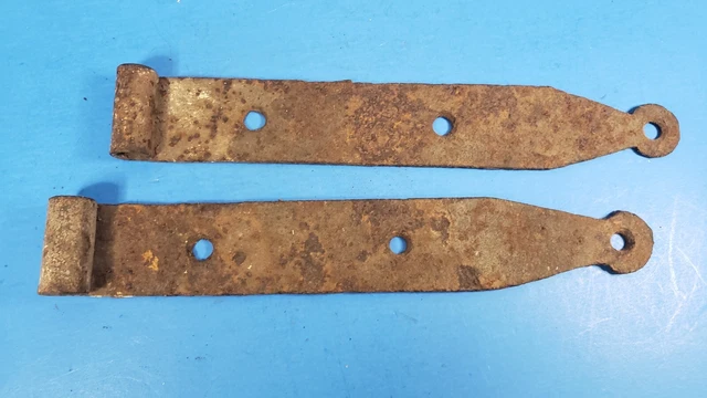 Antique Barn Door Rustic Strap Hinges 8 1/4" Long with 5/16" Gudgeon Handmade