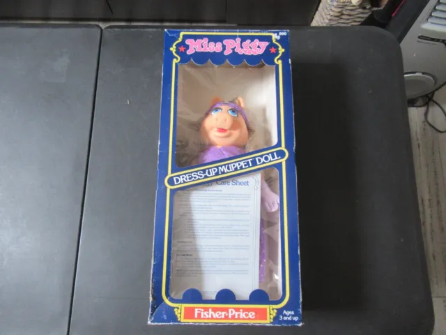 NIB Vintage 1980 Fisher Price Miss Piggy Dress Up Muppet Doll