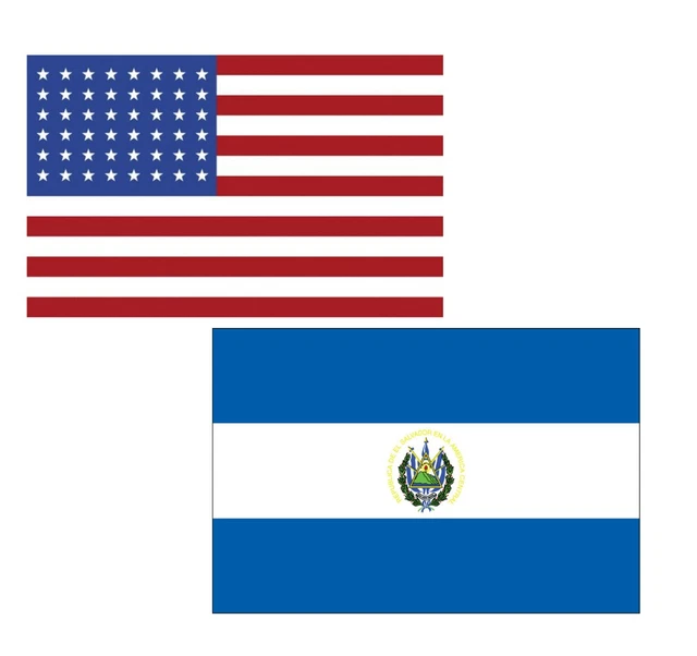 3'x5' Polyester USA & El Salvador Flag Set; One Flag for Each Country
