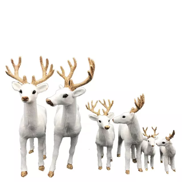 D oll Sika deer model P lush white elk Merry Christmas Christmas white reindeer