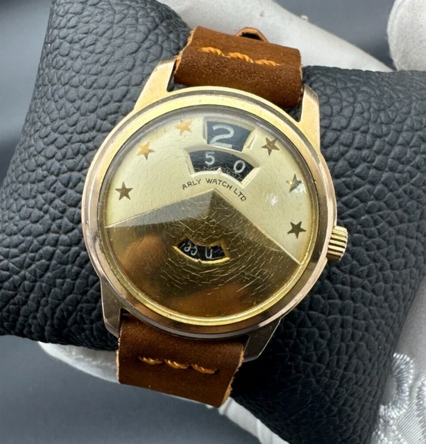 RARE VINTAGE ARLY WATCH LTD Space Age Digital Jump Hour Automatic 70s ...