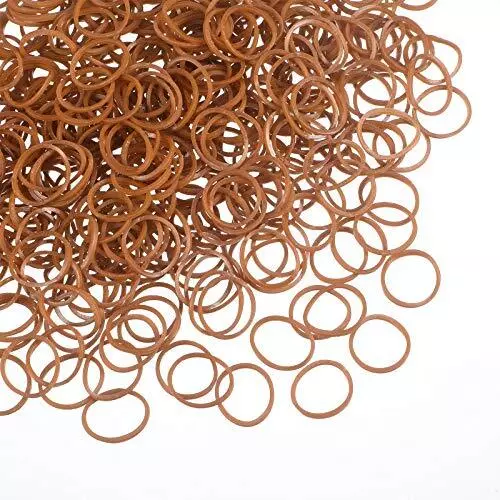 1000 Mini Rubber Bands Soft Elastic Bands for Kid Hair Braids Hair (Brown)