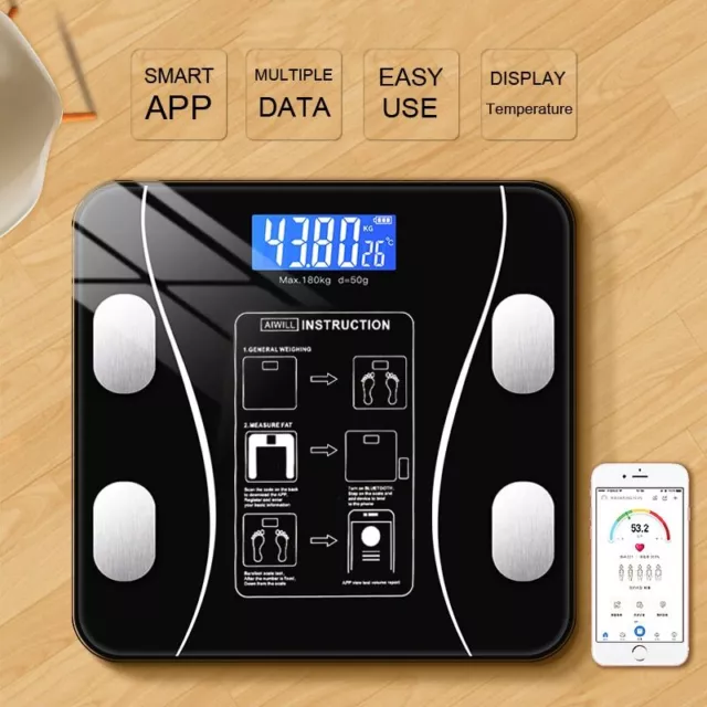 Analizador digital de composición corporal inteligente escala de peso Bluetooth IMC