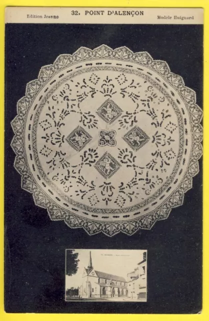 CPA Art France LACE LACE DOILY NAPPERON au Point d'ALENÇON HUIGNARD model