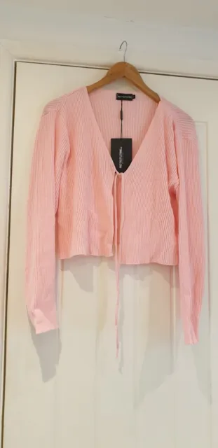 Pretty Little Thing Pink Cardigan Size M New With Tags