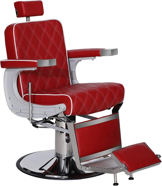 Heavy Duty Metal Vintage Barber Chair All Purpose Hydraulic Recline Salon Beauty