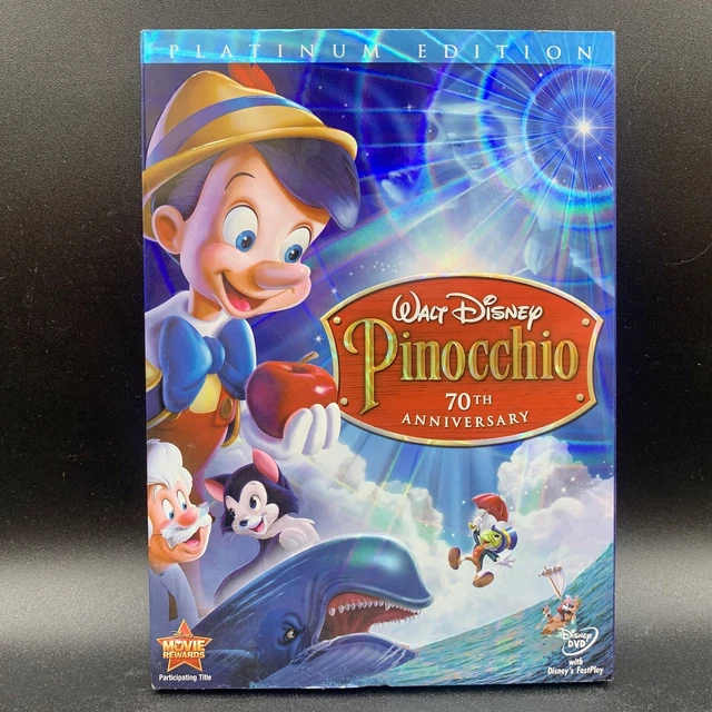 Pinocchio (DVD 2-Disc Set, Platinum Edition, 70th Anniversary, 2009) Slipcover