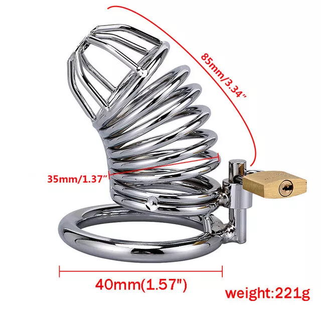 BDSM Stainless Steel Male Chastity Bird Cage Device 3 Sizes Lock Ring Restraint