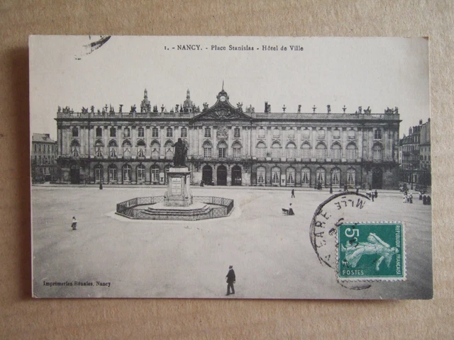 Cpa Nancy (54) Place Stanislas - Hotel De Ville