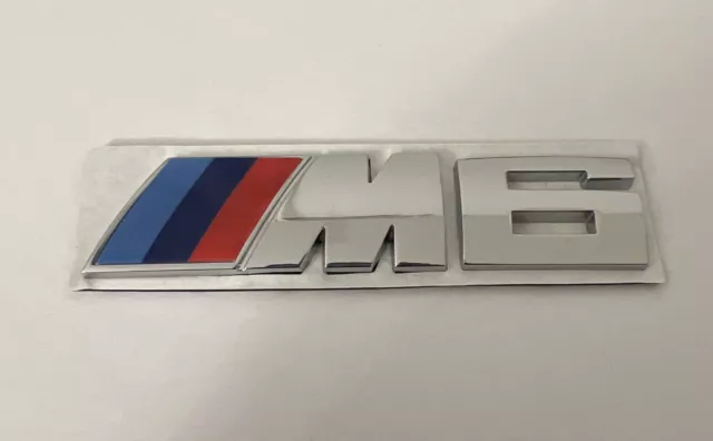 Bmw M6 logo Emblem Chrom Silber Metallisch 3m Kleber kofferraum heckklappe