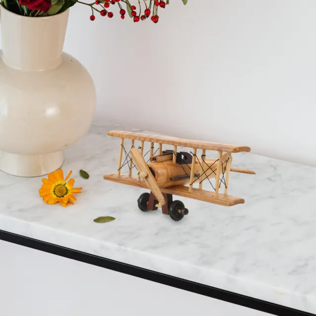 Retro-Holzflugzeug Hölzern Büro Holzspielzeug Vintage-Dekoration Für Zu Hause