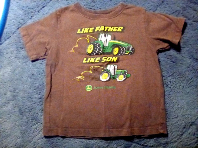 John Deere "Like Father Like Son" Toddler Size 2T Brown T-Shirt
