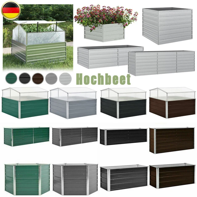 Metall Hochbeet Pflanzbeet Gemüsebeet Pflanzkasten Blumenbeet Verzinkter-Stahl