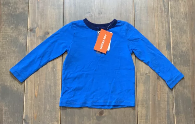 NWT Joe Fresh Baby Boy's Long Sleeve 3 Button Front Pullover T-Shirt Size:12-18M