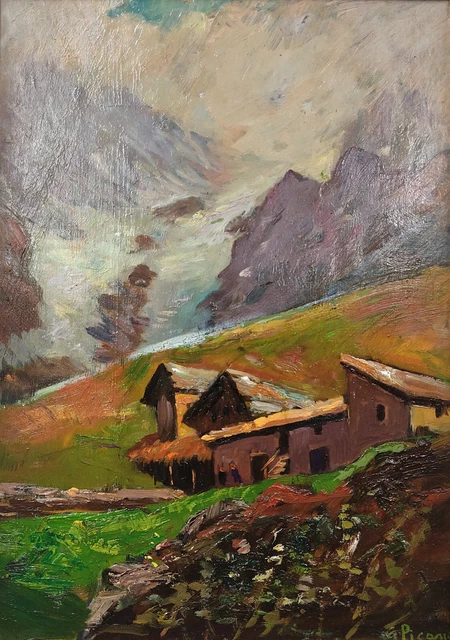 Juan Pisano (1875-1954) - Paisaje Montano - Aceite En Mesa