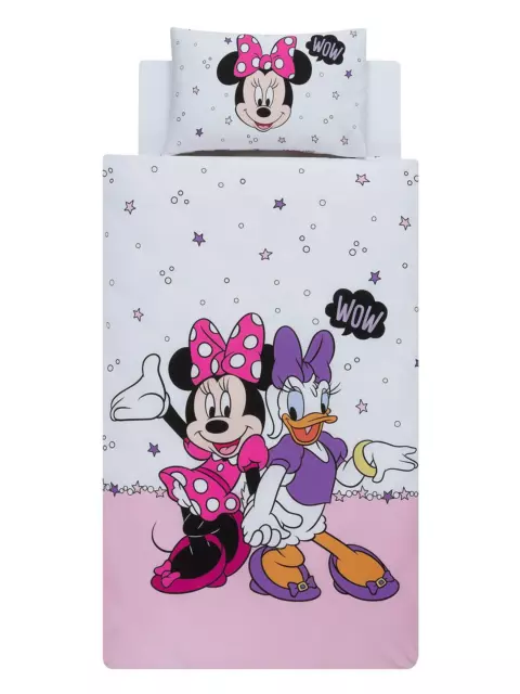 Minnie Mouse Einzelbettbezug Set Mädchen Baumwolle Zweiseitig Offiziell Disney