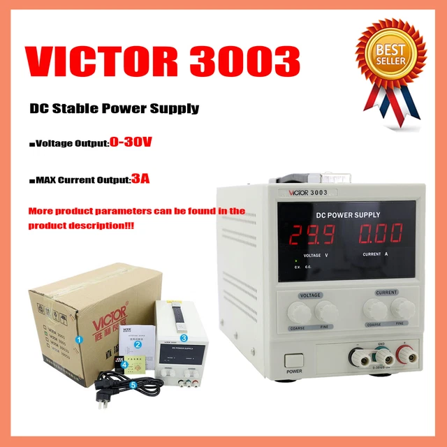 VICTOR 3003/3005 Alimentatore DC Bench Uscita singola regolabile continuamente  IK