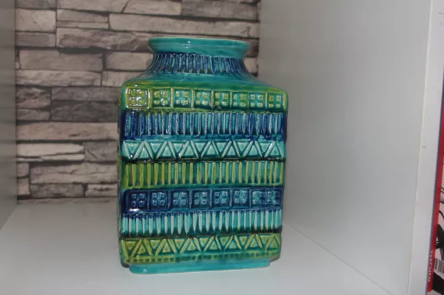 Lava Vase Bay Keramik Bodo Mans Era Bitossi Aldo Londi Rimini blu Stil 70-20