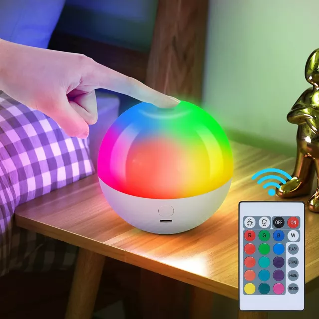 Lampada LED notturna RGB multicolore ricaricabile USB luce per bambini comodino