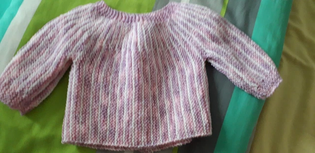 brassière fait main, pour bébé naissance, ton rose/mauve,acrylique