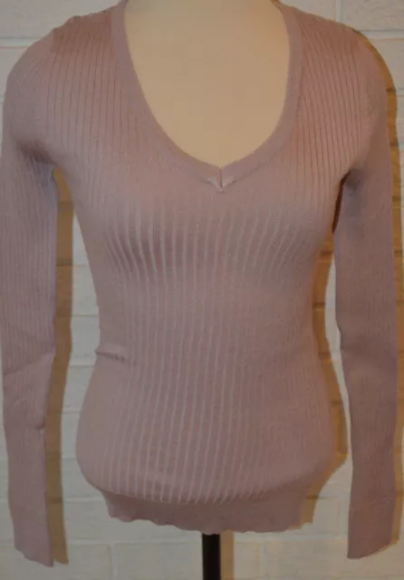 Women's Rue 21 Lt. Violet Long Sleeve V-Neck Ribbed Stretch Top Sizes M, L, XL