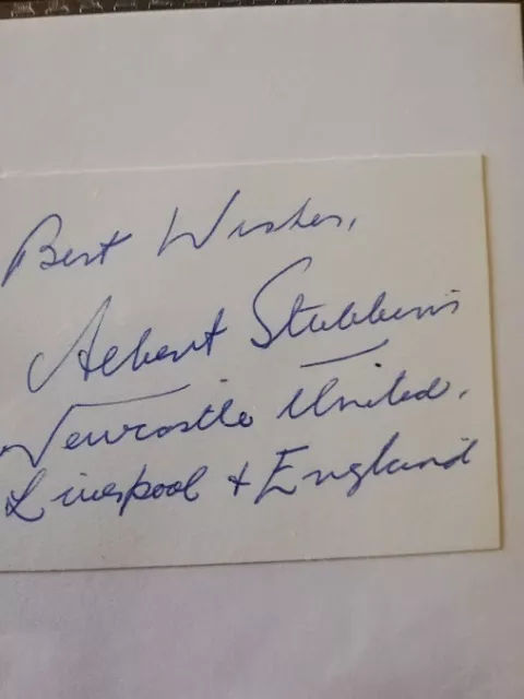 Albert Stubbins Newcastle United Legend Hand-Signed Photocard (2) 2