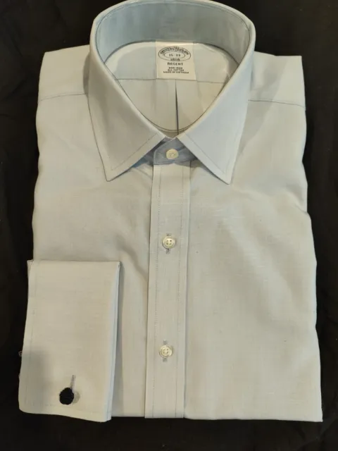 Brooks Brothers Blue Formal Shirt Size 15 RRP £135