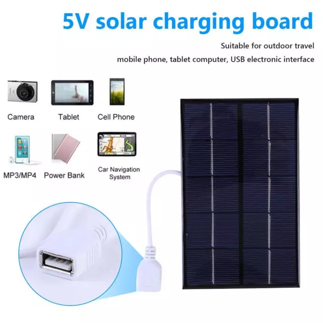 Panel solar USB para exteriores 5W 5V polisilicio + cargador solar de viaje epoxi hágalo usted mismo 3