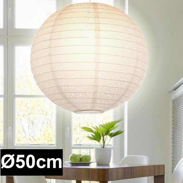 Hänge Pendel Leuchte Esszimmer Strahler Papier Schirm Löcher Muster Kugel Lampe