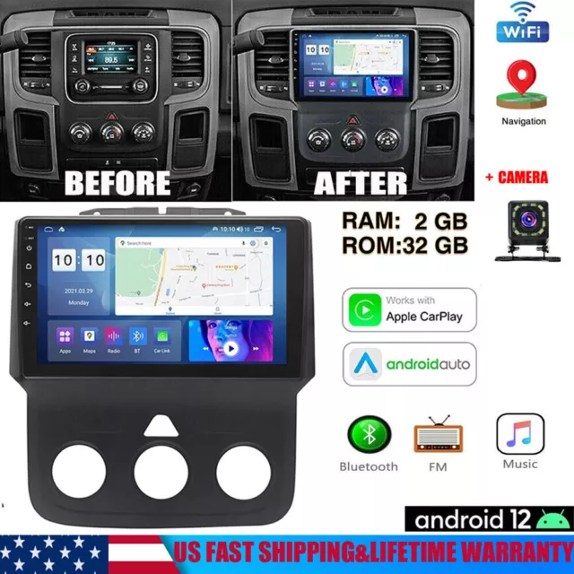 9"Android 12 Car Radio Stereo GPS Sat Nav For Dodge Ram 1500 2500 3500 2013-2018