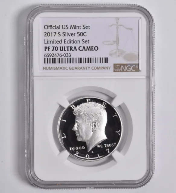 PF70UCAM 2017-S Silver Kennedy Half Dollar Limited Edition NGC BROWN Label