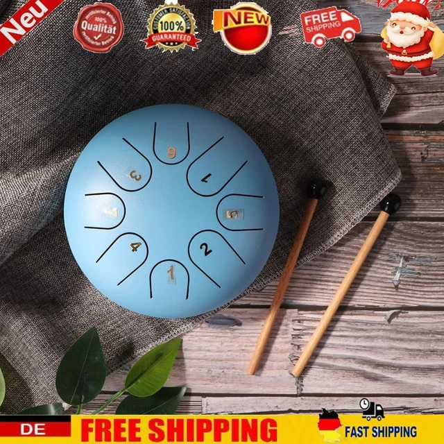 TTSAM 6 Zoll Ethereal Steel Tongue Drum 8 Tune Hand Pan Drum Tank mit Schl?eln D