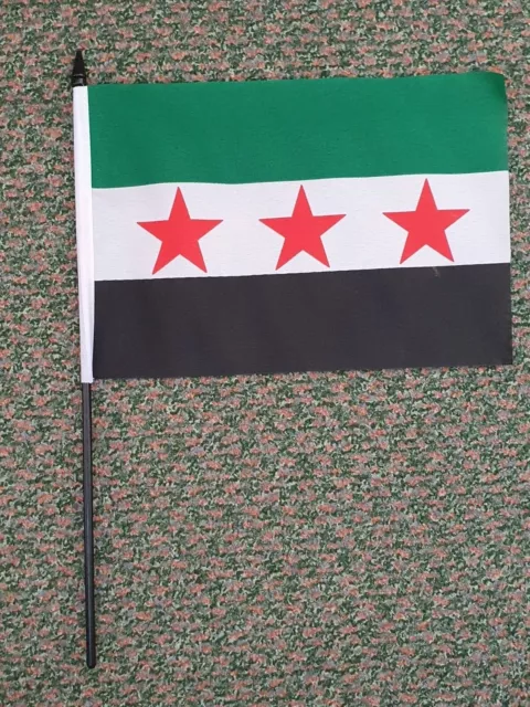 Syria Hand Flag 9x6" Asia Free Syrian Army Opposition Rebellion Rebels SDF bn