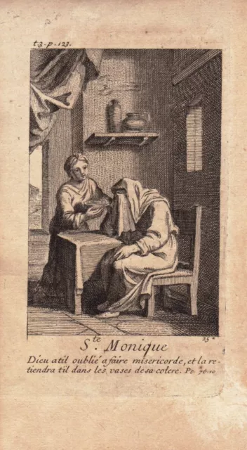 Portrait XVIII Sainte Monique Monique d'Hippone Saint Monica Santa Monica 1722