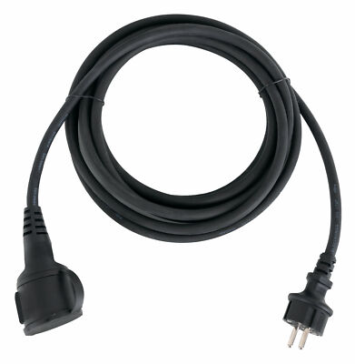 Electraline 55093 Rallonge de Chantier H07RN-F3G1.5 avec Double raccord en Caoutchouc IP44 pour l'extérieur Noir 
