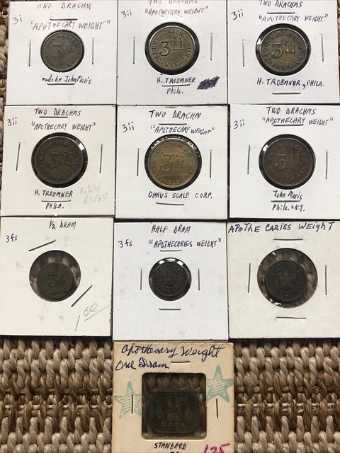 Lot of 10 Apothecary Weights