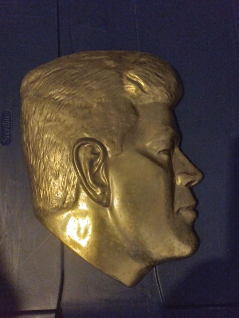 12 inch BRONZE JOHN F KENNEDY PLAQUE 1960s